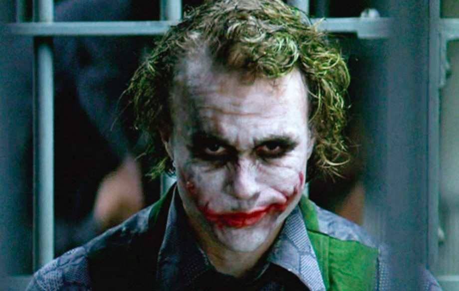 Picture from Warner Bros. The Dark Knight, directed by Christopher Nolan and starring Health Ledger (pictured here) and Christian Bale
