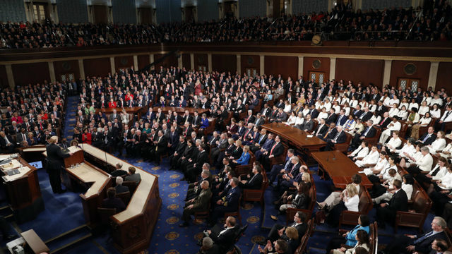 Inside the Capitol in Washington DC as President Trump gives his second State of the Union Adress