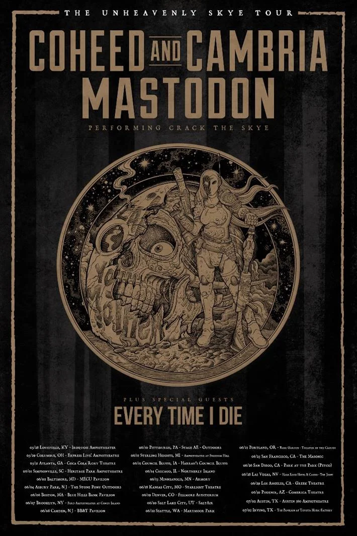 First tour poster and dates for Mastodon and Coheed and Cambria’s Unheavenly Skye tour