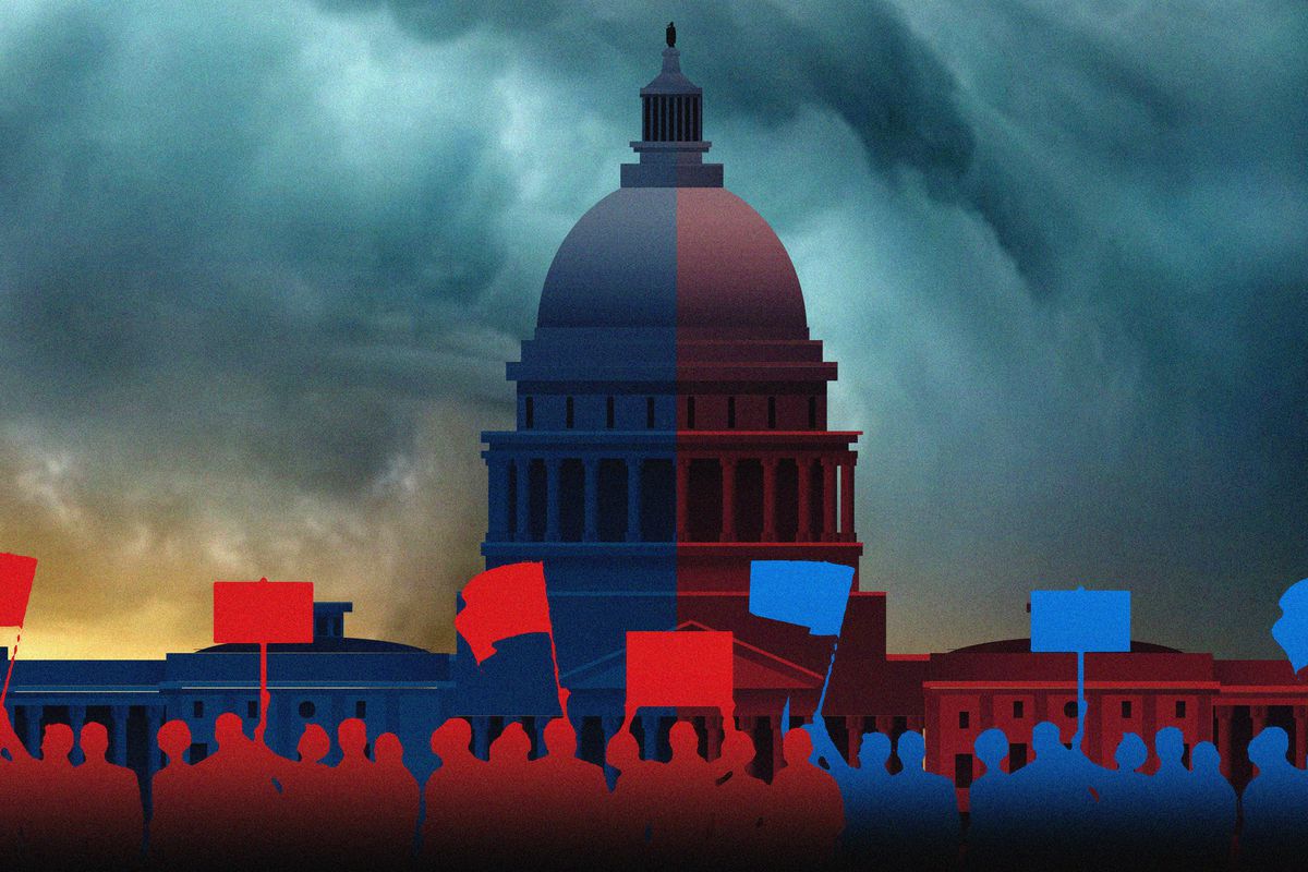 Caricature of the way the founding fathers always thought Democracy should function