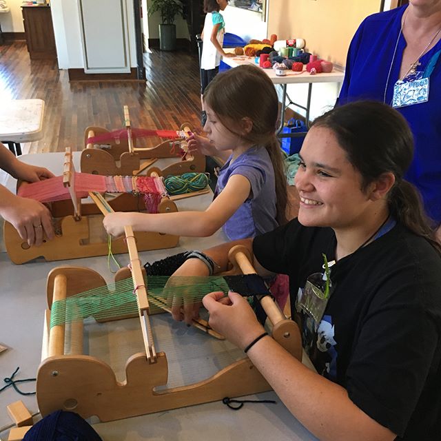 Smiles, weaving, paper marbling, yoga, meditation & confidence discussion and collage = GIRL POWER