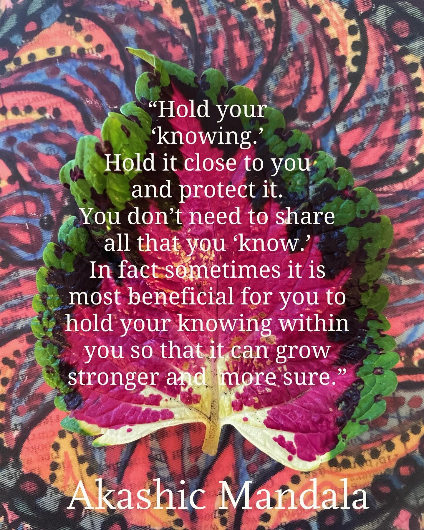 Today&rsquo;s wisdom from the Akashic Guides💫

#akashicwisdom#akashicmandala#trustyourknowing #holditclosetoyourheart#akashicguidance#akashicrecordsreader#akashicartist#akashicchanneling#akashicrecords