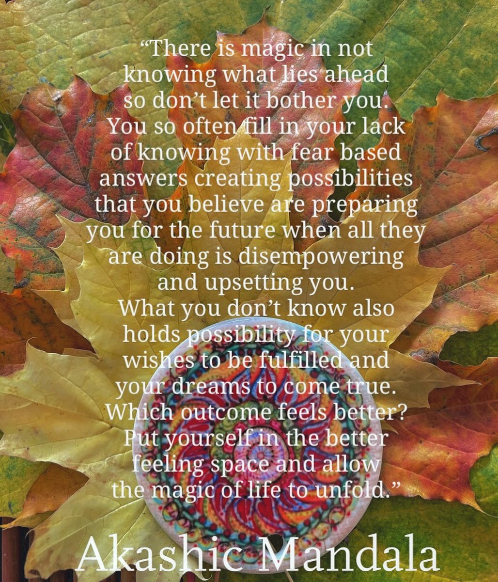 Today&rsquo;s wisdom from the Akashic Guides✨🍁✨

If my channeled art and messages resonate let&rsquo;s work together!🍂head to my website or DM🍂
To book an Akashic reading or your own Akashic Mandala created with your own Akashic guides🍁

#akashic