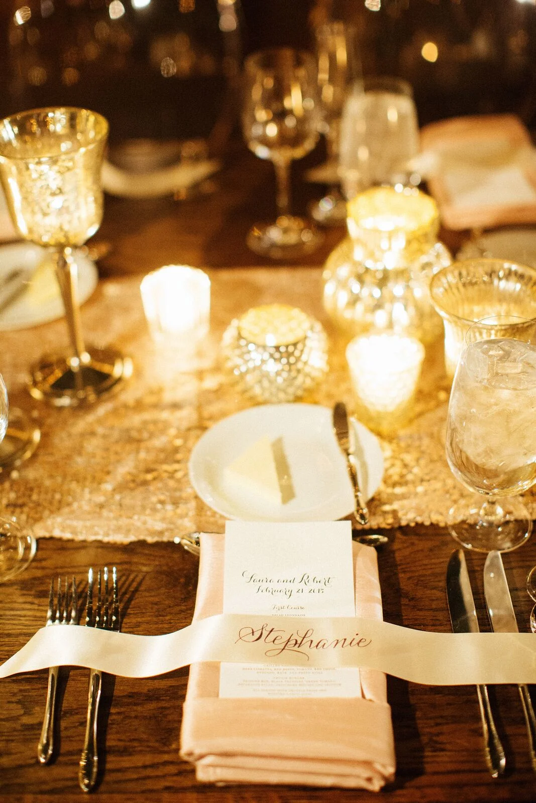Calligraphy Ribbon Escort Cards