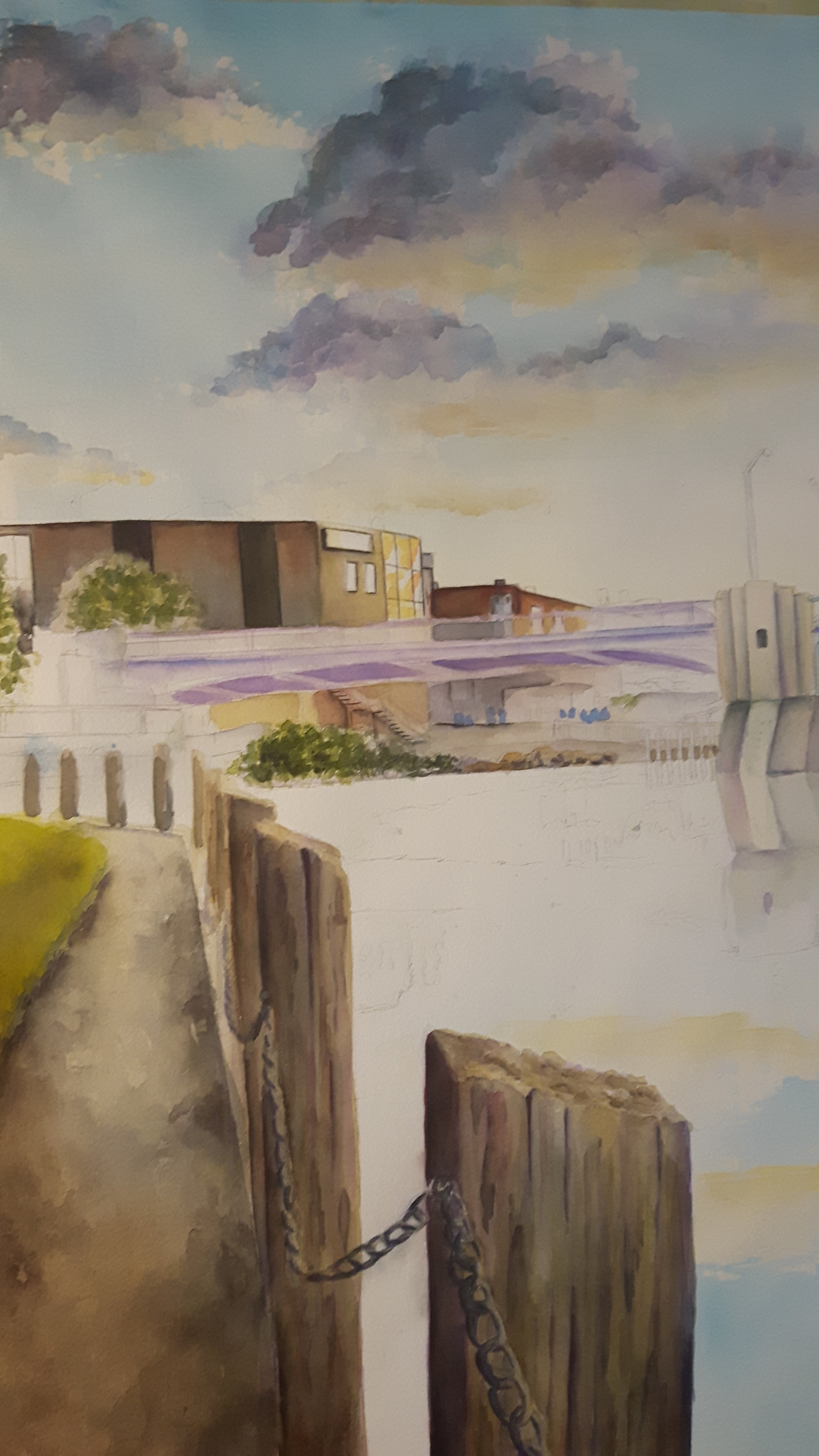 Working on some detail in the buildings and posts.