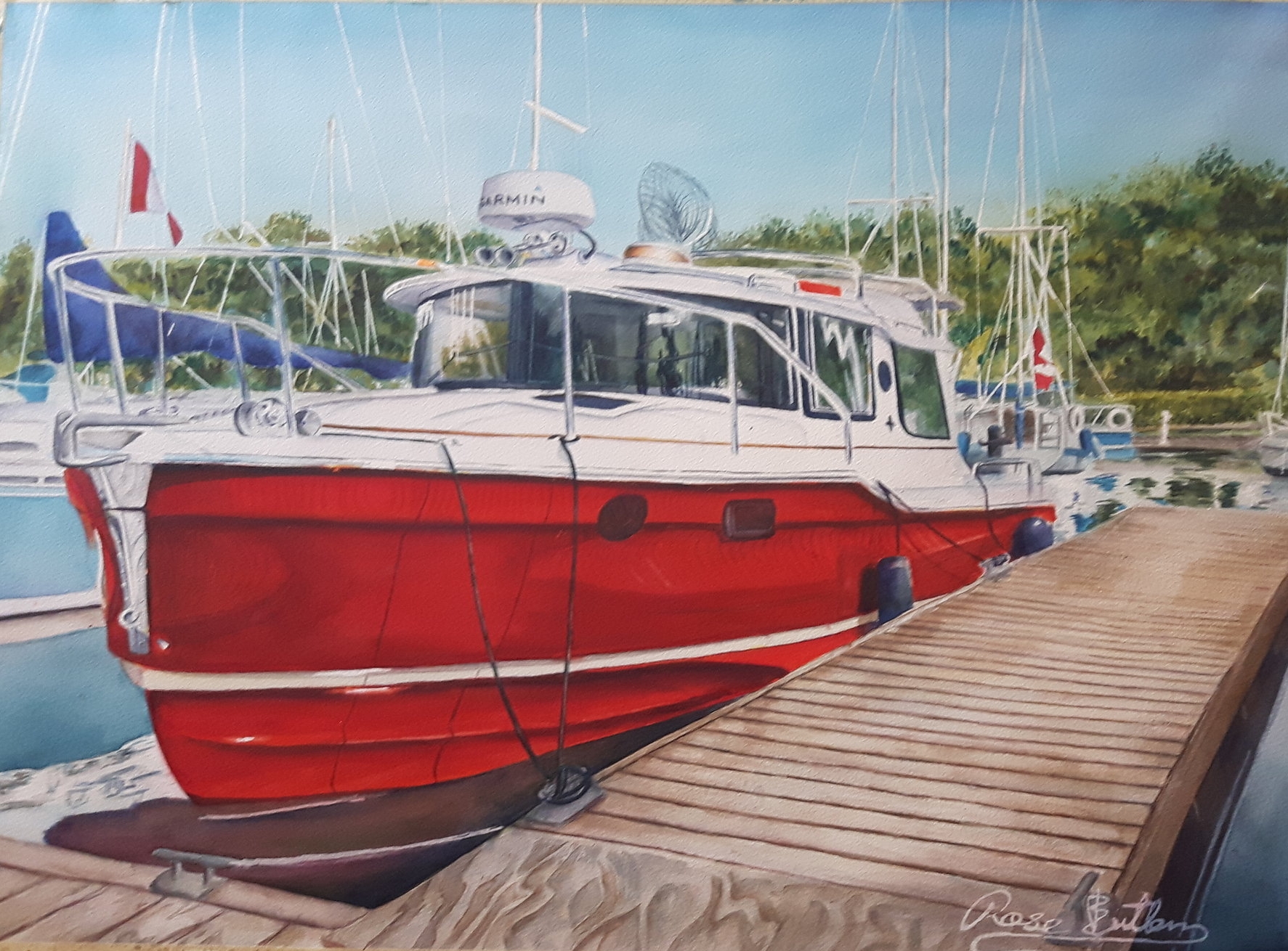 Finished boat painting