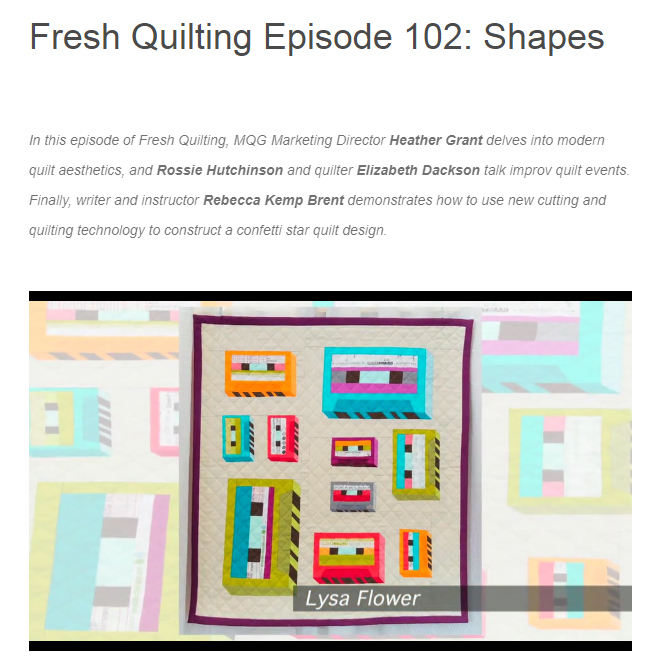 FRESH QUILTING EPISODE 102: SHAPES. Feb 23.2017