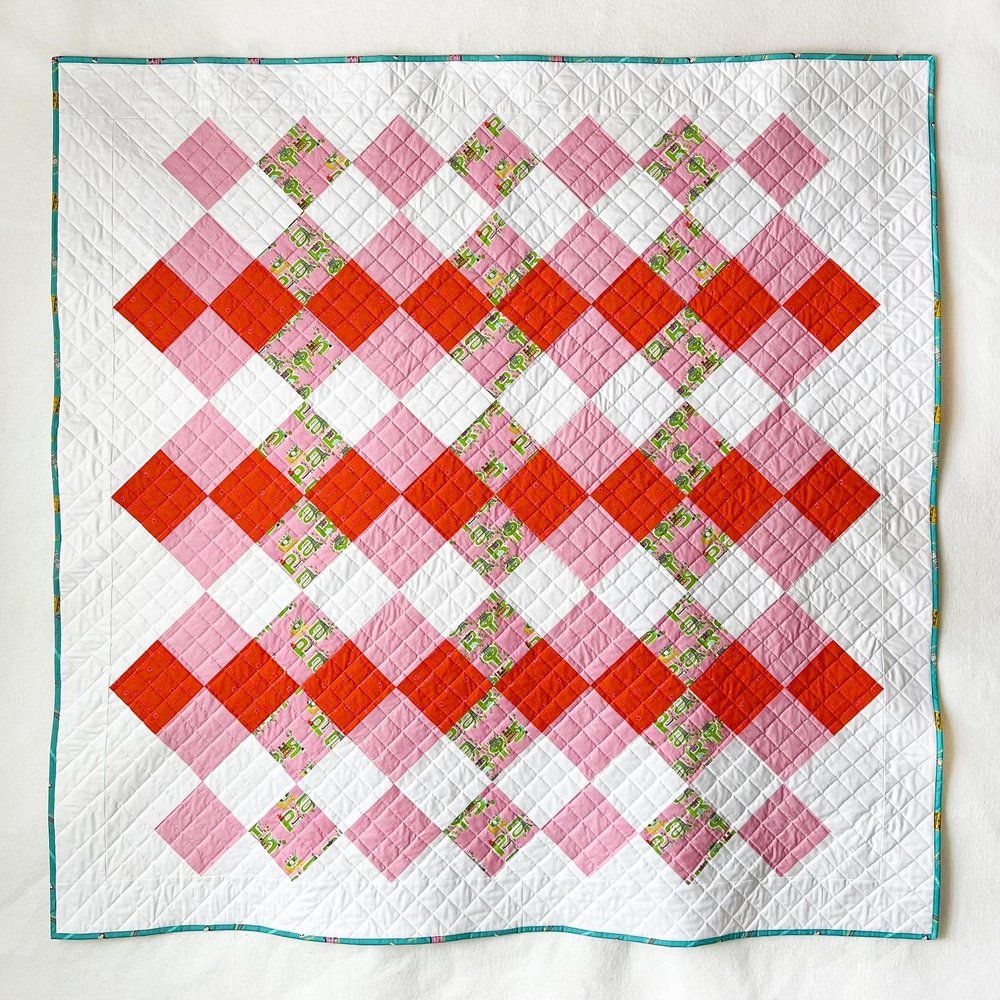 Holly Clarke Le Mini Golf Argyle Quilt Pink Full.jpg