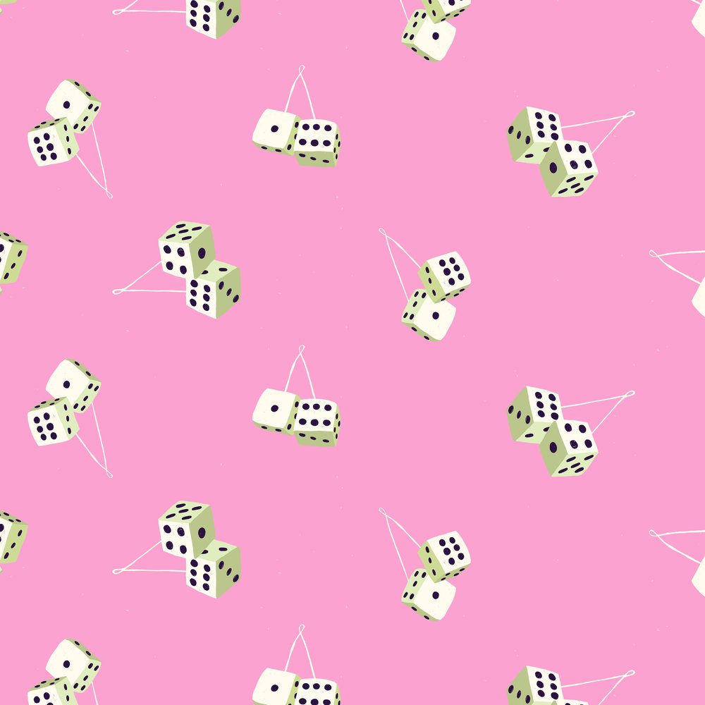 lucky dice (pink)