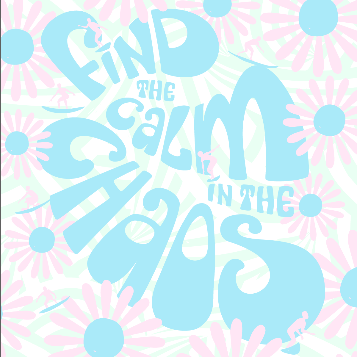 blue letters, no shadow, flowers?
