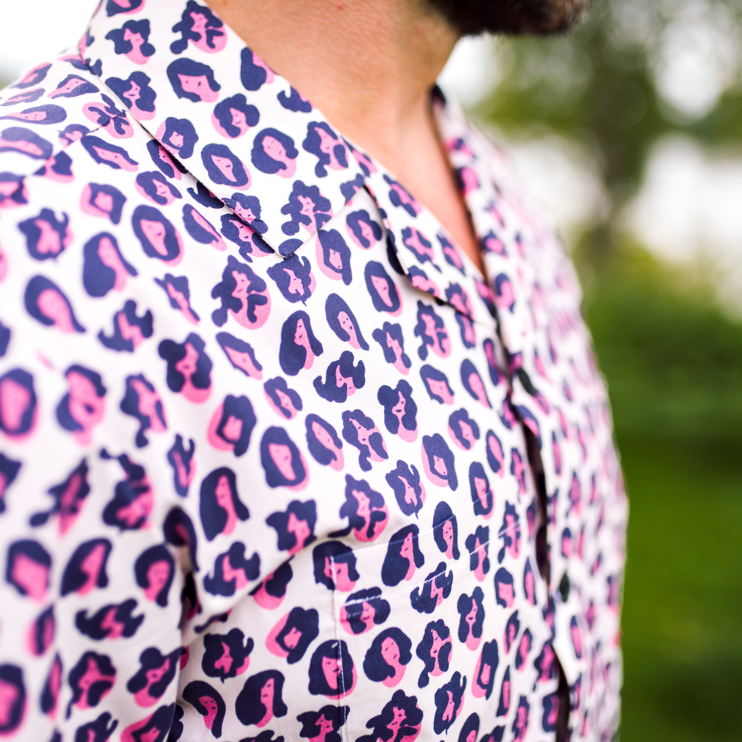 she is fieirce mens shirt close up of ladies faces that look like a leopard print.png