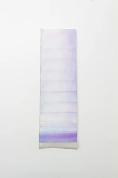    Underoll  Spray paint on canvas, 38 x 11 x 1.5 inches, 2015.  