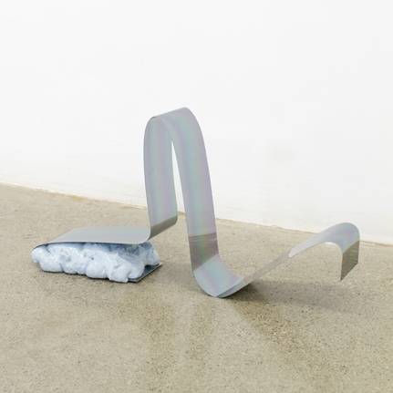 Silver, Spray paint on anodized aluminum and mixed media, 11.5 x 6.5 x 4 inches, 2016