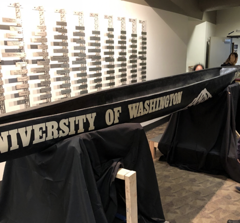 The University of Washington’s winning entry in the concrete canoe competition