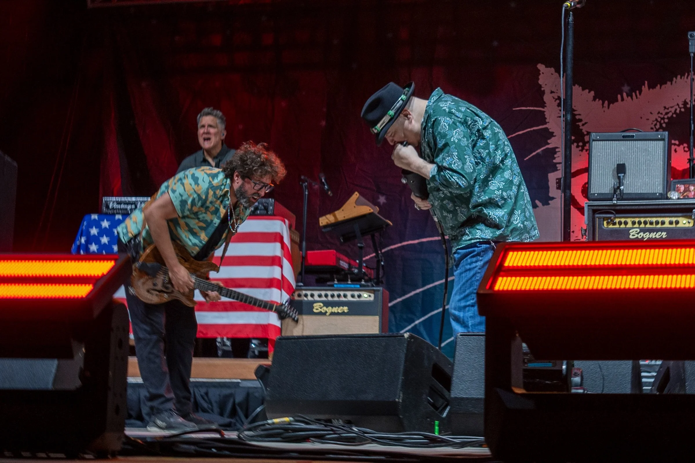 Super cool sitting in with @bluestraveler as they kick off their summer tour with @ginblossomsaz and @spindoctorsband ! Always an honor to share the stage with these legends! Thanks, John, Chan, Brendan, Tad, and Ben for the epic rock sesh on &ldquo;