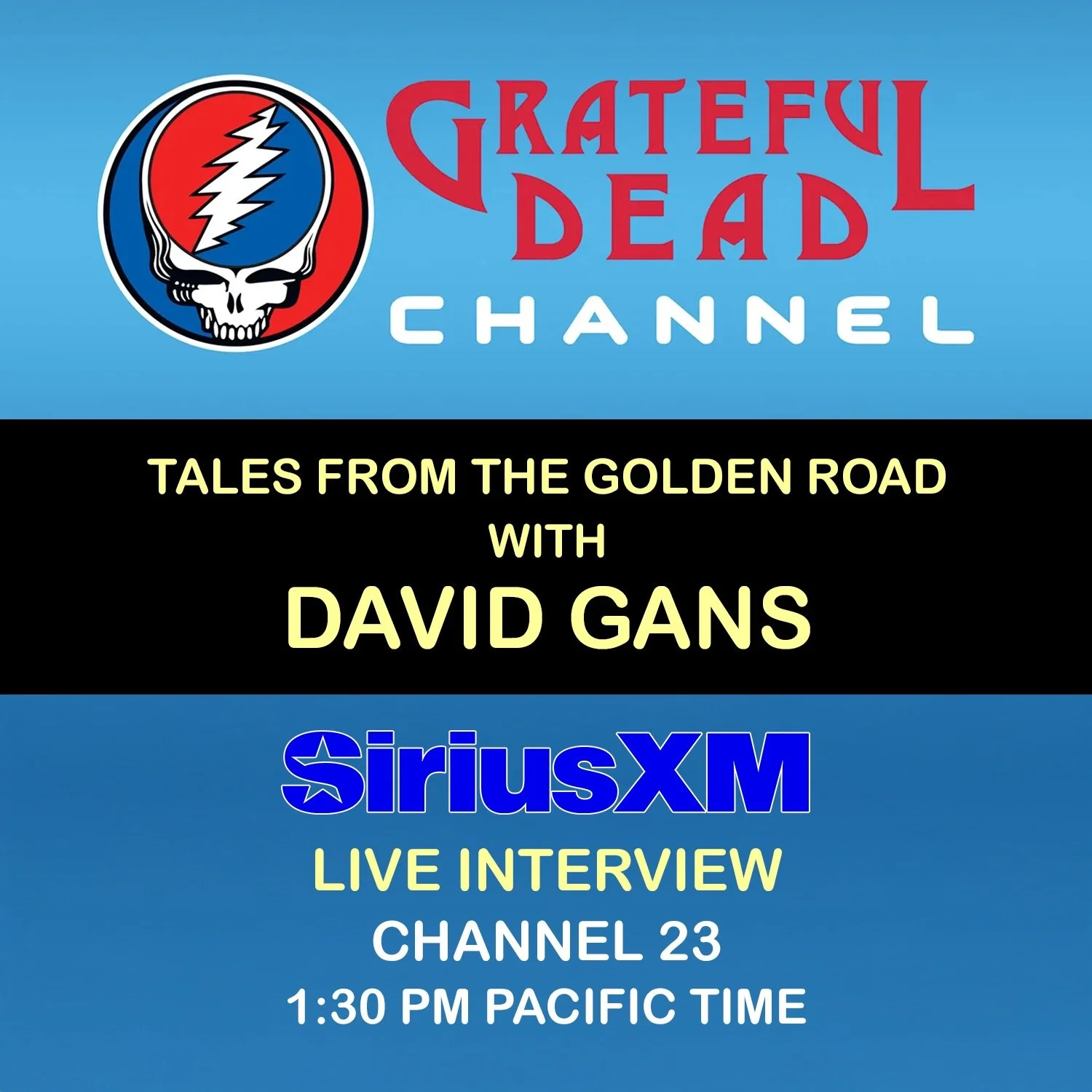 I&rsquo;ll be live on the air today with @dgans53 and @legslambert at 1:30pm pacific @siriusxm @gratefuldead channel 23 discussing upcoming shows, new albums, and more! ⚡️🎸

#siriusxm #gratefuldead #talesfromthegoldenroad #davidgans #deadheads