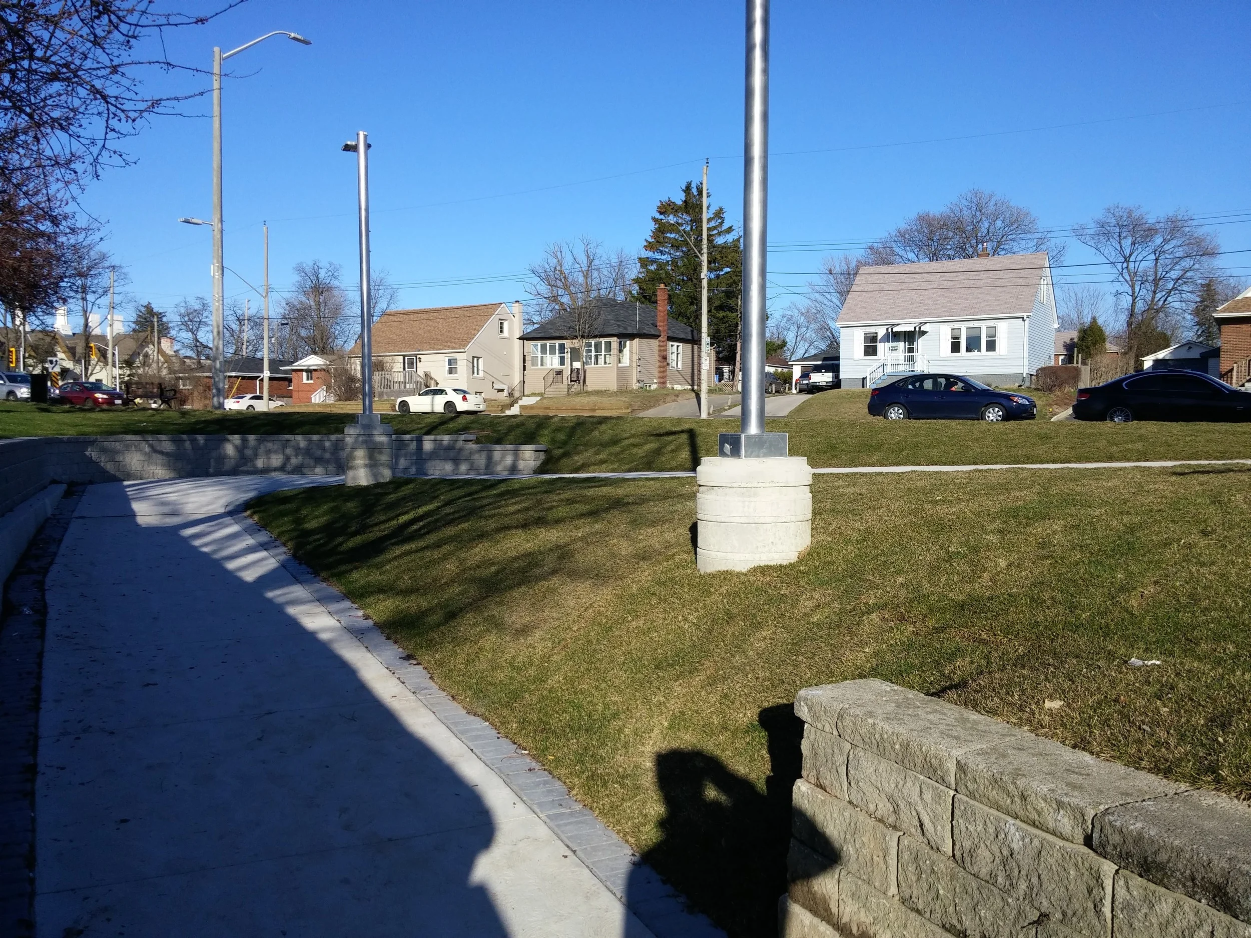 Pedestrian path from West 5th Street (where some buses stop) to the terminal and the college.