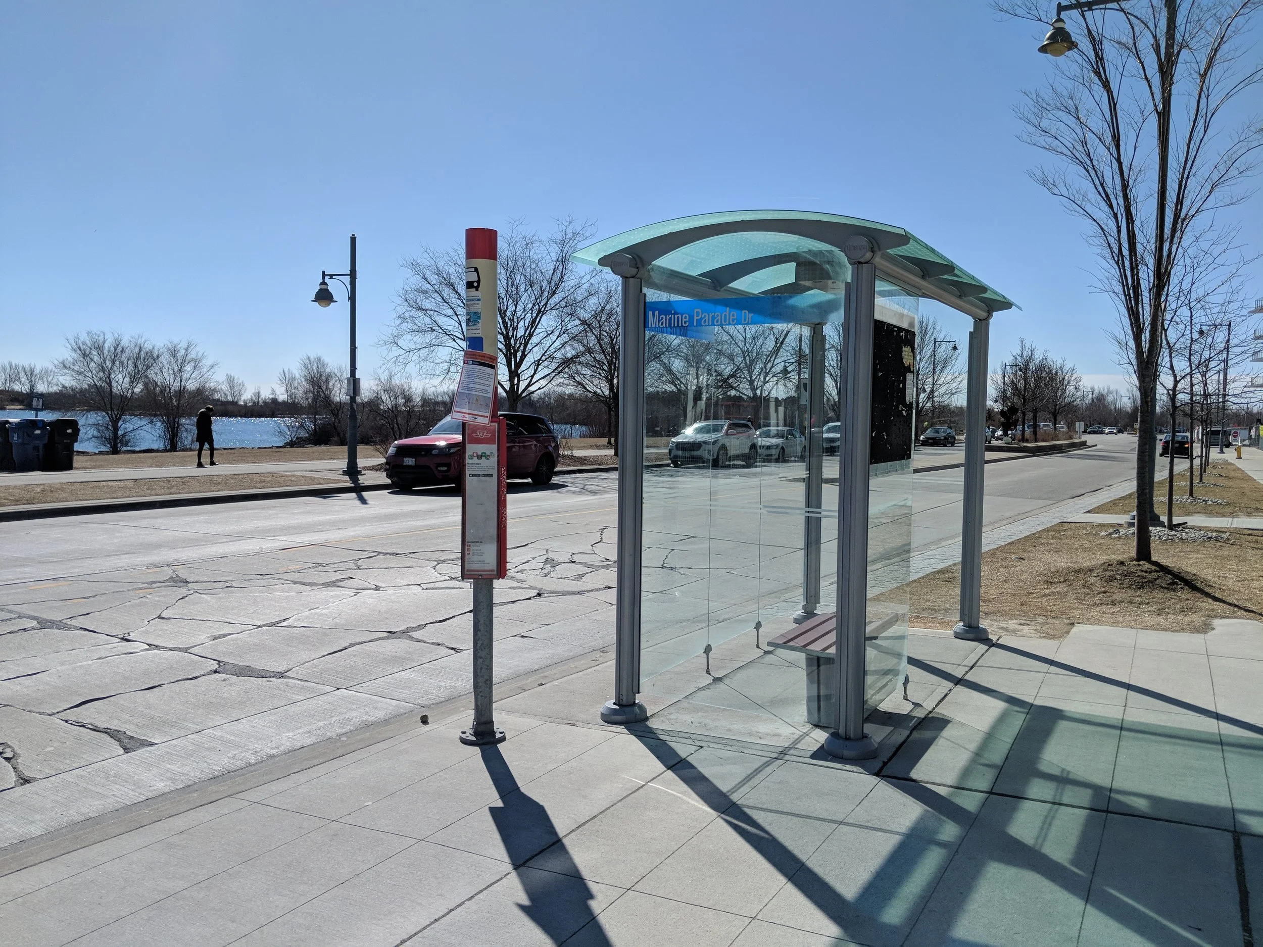 Unlike Mystic Pointe, Humber Bay only has the 66B Prince Edward bus running north and south between the lake and the subway at Old Mill. The Prince Edward bus is the gateway to places like The Kingway and Bloor West Village - both of which have much better shopping options than currently exist in Humber Bay - in addition to any number of places accessible by the Bloor-Danforth subway. Not everyone wants to go downtown, and connections to these areas mean more travel options for people taking transit. The route is usually crowded, despite suffering from less-than-optimal route design: - The segment along Prince Edward Drive is of comparably low productivity (few ons and off), with most of the ridership being generated in Humber Bay (at the end of the 66B), at the apartments in the Berry Road & Stephen Drive area (near the end of the 66A), and at Old Mill Station. Routes are most productive when they have ons and offs all along the way so each seat can be occupied by multiple passengers per run. - The low-productivity segment along Prince Edward Drive sees the most service, with each high-ridership residential area only seeing half of the total service offered. If you're going to design a route with a split tail then ideally the higher ridership areas would see the most service. A lot of this routing probably came out of necessity given the incomplete street grid, so let me switch from a problem-identifier to a solution-maker. I would suggest more frequent service, but I would question if the 66A and 66B need to be paired. They each run every 12 minutes during the peak hours (to combine for every 6 minutes along Prince Edward), but would the world end if the 66A ran every 12 minutes and the 66B ran every 6 minutes? Another suggestion would be to run the 66A down to Lake Shore instead of to Humber Loop after serving Stephen Drive. This would give Humber Bay riders access to both branches. Off-peak service is rarely crowded, paritally because service is infrequent. Strategic increases in frequency would help grow ridership and let people truly live a car-free lifestyle.