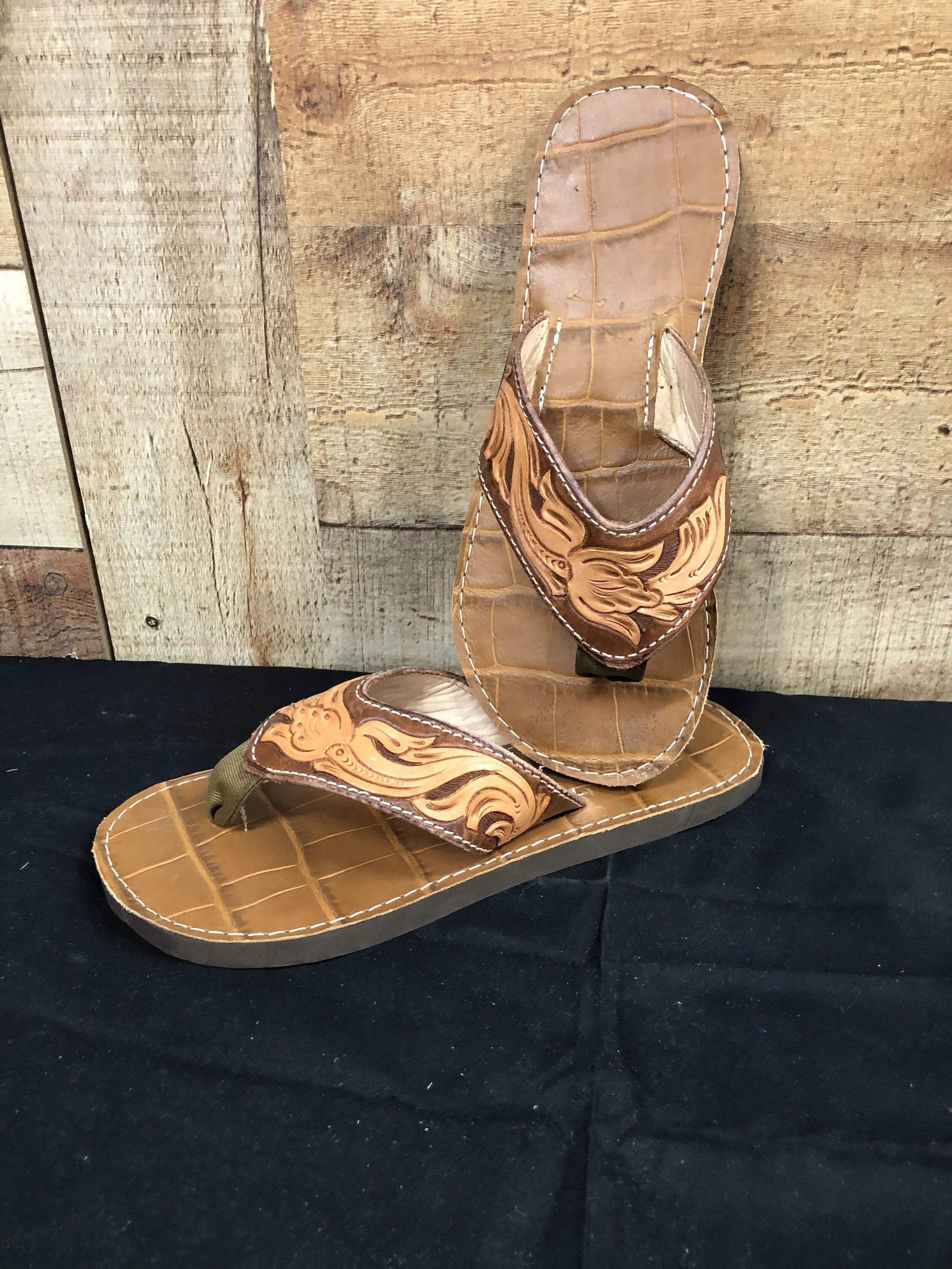 custom leather flip flops