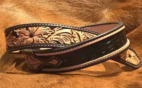 Size 42 Black Gator Print Belt — Matt Bennett Custom Leather