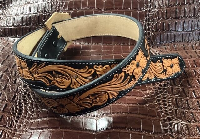 Size 44 Fully Tooled Belt — Matt Bennett Custom Leather