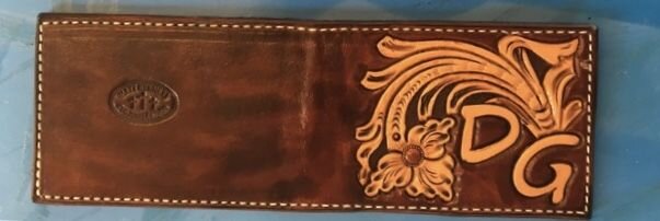 Custom Leather Money Clip Wallet Floral — 33 Ranch & Saddlery, LLC