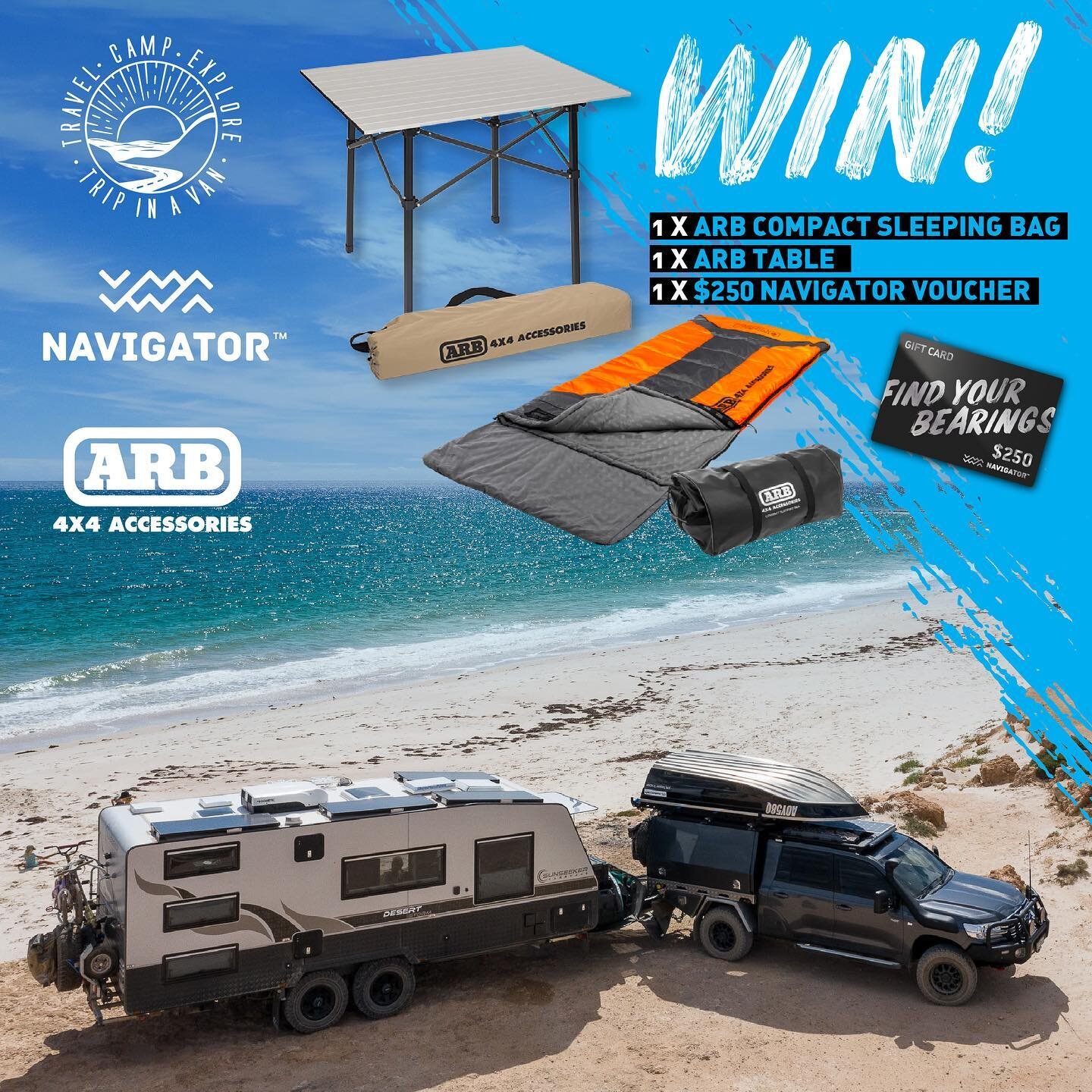 GIVEAWAY?
Win this great gear from @navigatorgearau and @arb4x4 ?
- 1 x ARB compact sleeping bag
- 1 x ARB Table
- 1 x $250 Navigator voucher
Remember we have 15% off storewide at @navigatorgearau - just use coupon TIAV15
?How to enter?
- follow @tripinavan
- tag 2 mates
?Extra entries if you share to ya stories and follow the big fella @justins_roadtrip
ℹ️random winner drawn on wednesday 17th March and announced here on Insta ?