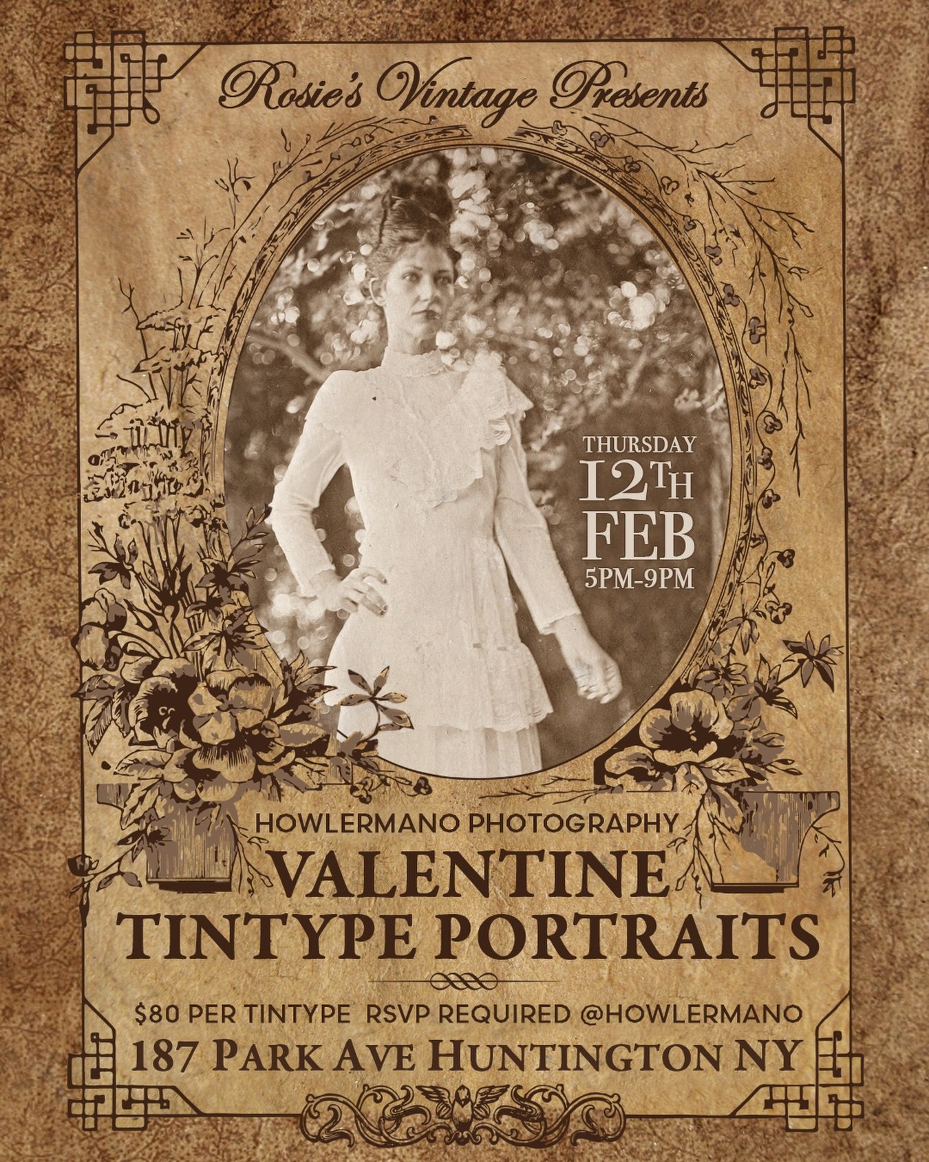 What better way to Immortalize Your Love or even Create The Perfect Valentine Gift than by posing for a Professional Tintype Photograph!  We are extending our store hours on Thursday, February 12th to give you all a chance to do just that!

Just 2 da