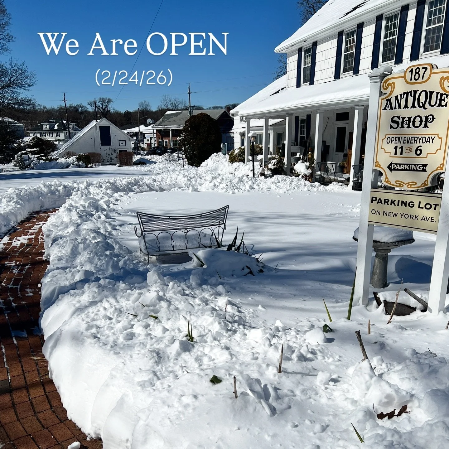 It&rsquo;s far too nice of a day to be closed.  So if you&rsquo;re looking for something to do&hellip; stop on by!  Our parking lot is plowed and our paths are shoveled!  Open today 11-6pm.