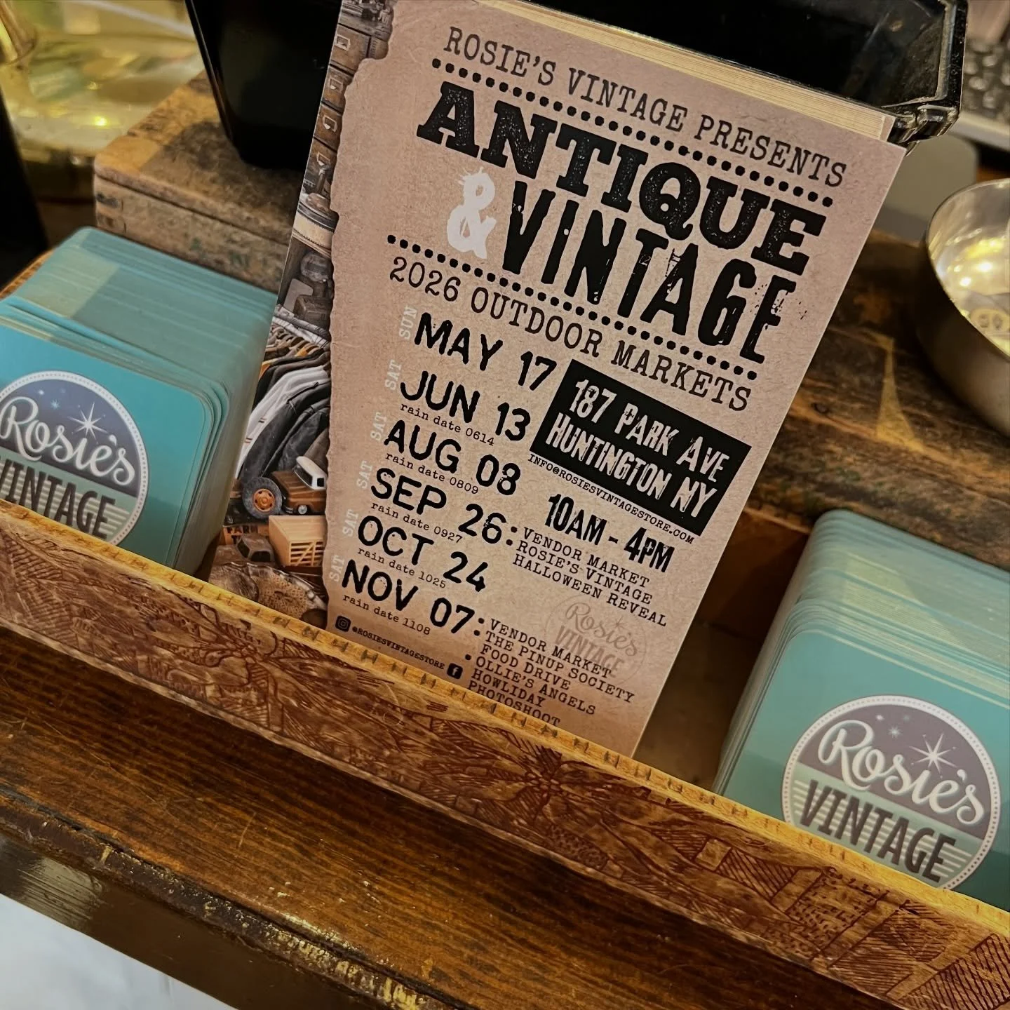 Rosie&rsquo;s 2026 Outdoor Market Calendar Cards are in so make sure to stop by and grab some so you don&rsquo;t miss any of our shows this year!  Hang one on your fridge!  Keep one in your car!  Hand them out at your office!  Help us spread the exci