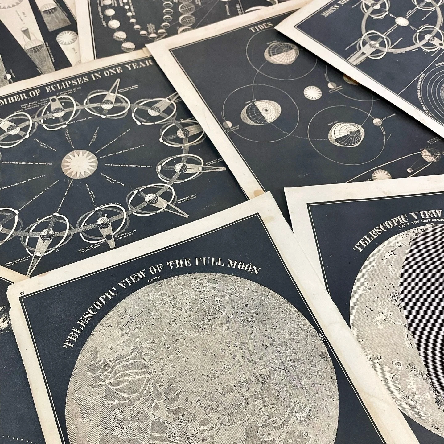 Just a reminder how far we have come.  These 1850 Astronomy Book Prints just arrived at the store while we watch The Artemis II mission crew orbit and document the far side of the Moon.  Wishing them a safe journey while they allow us all to share wi