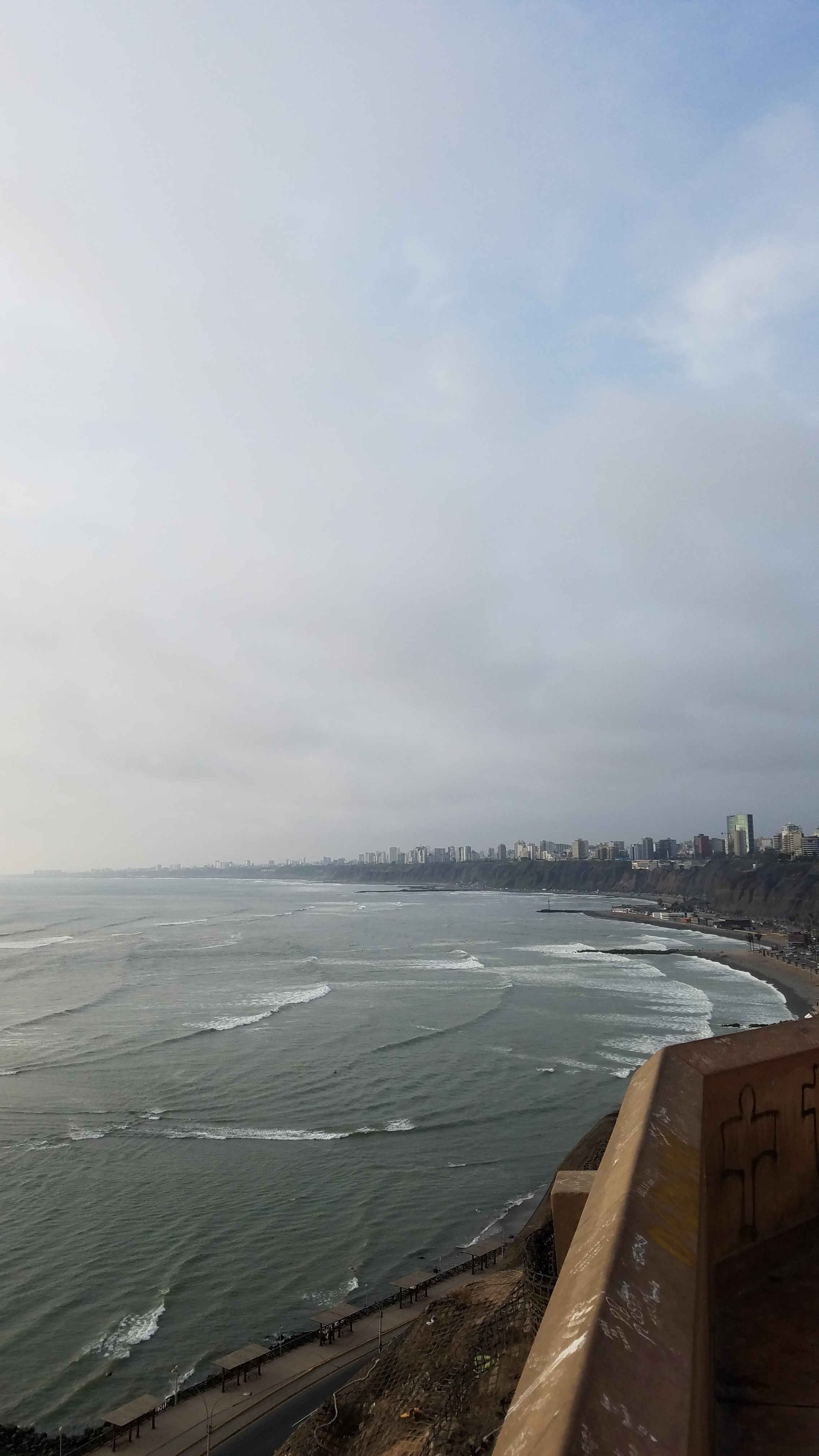 View of the surf from the cliffs of Barranco