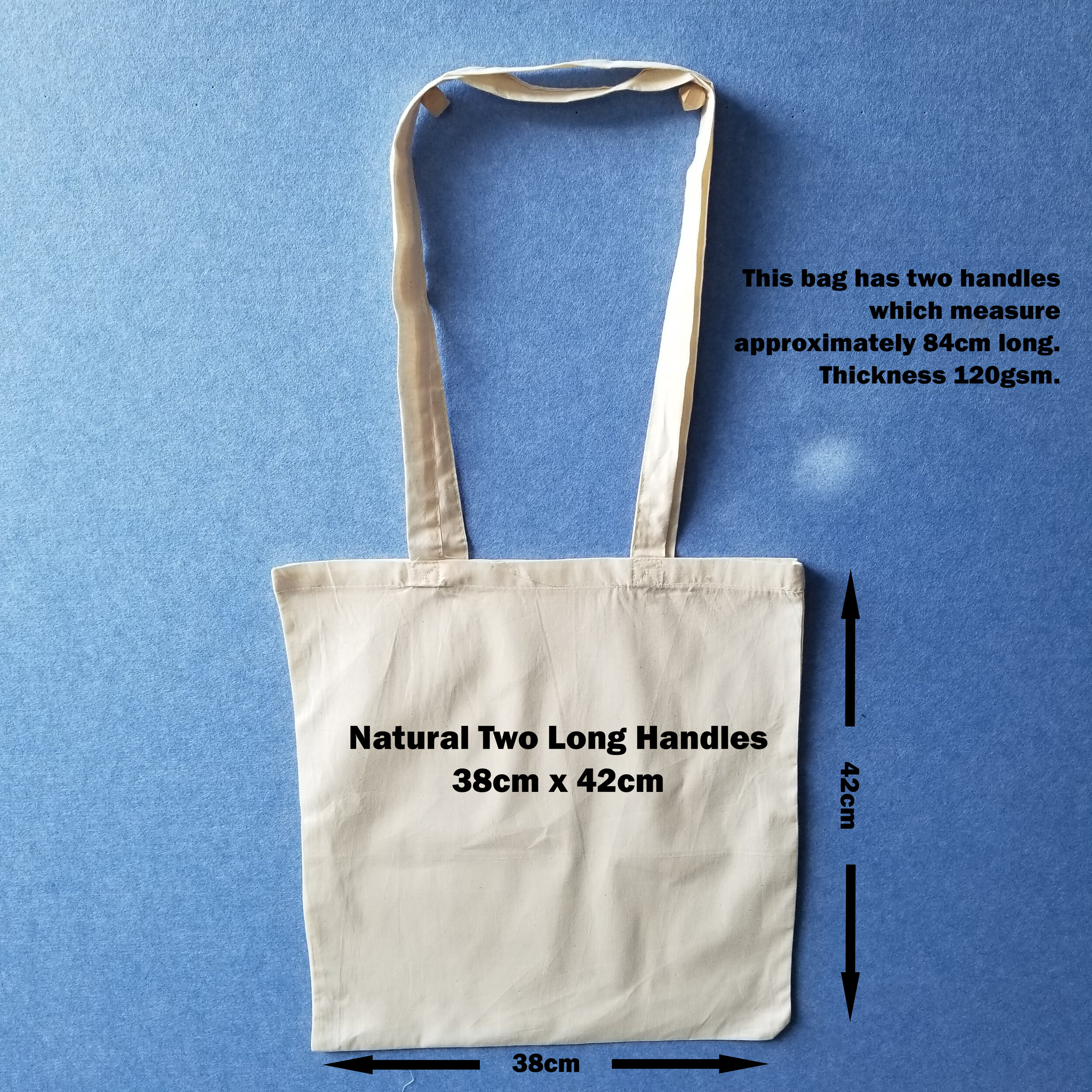 Calico Bag - Natural - 38cm x 42cm - 2 Long Handles.jpg