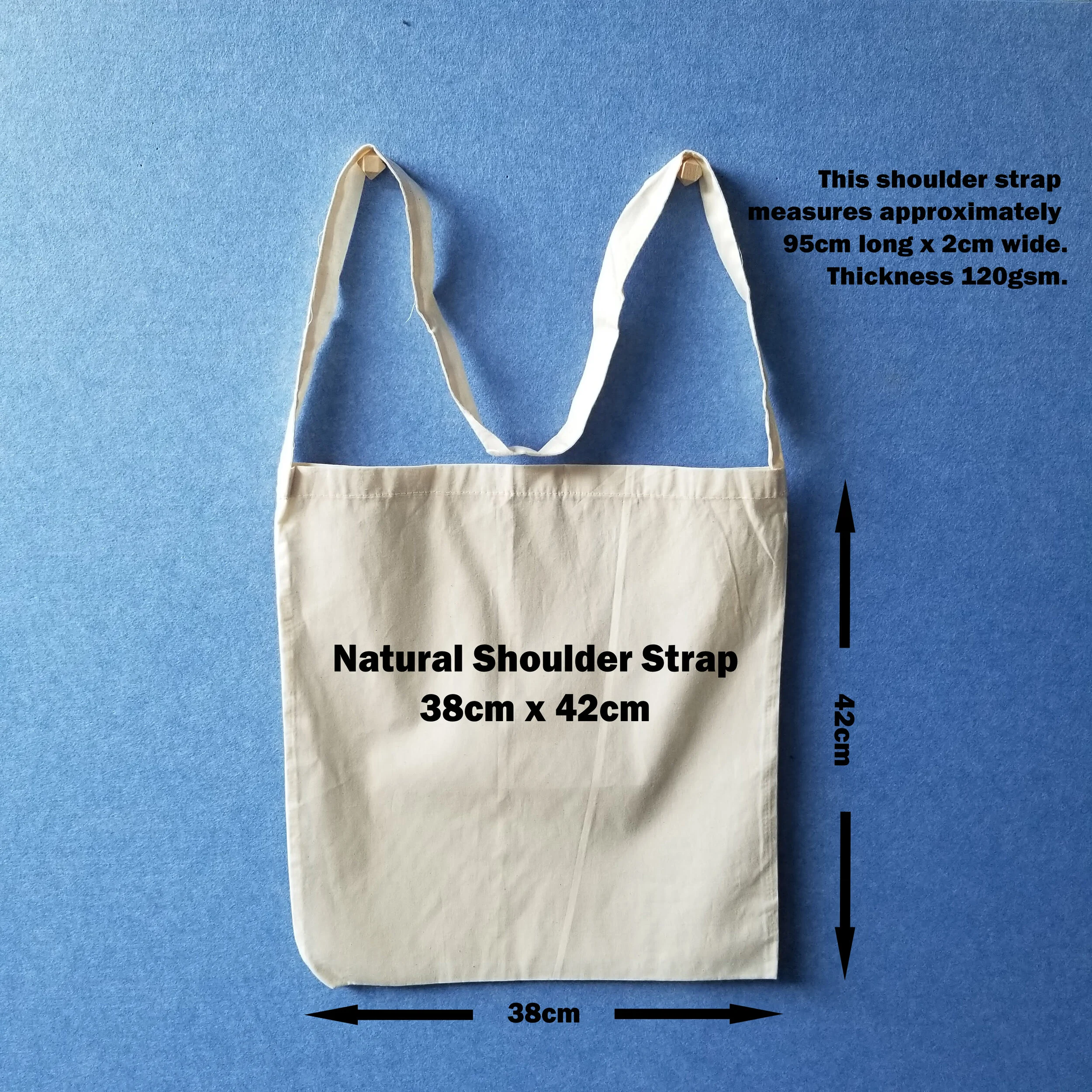 Calico Bag - Natural - 38cm x 42cm - Shoulder Strap.jpg