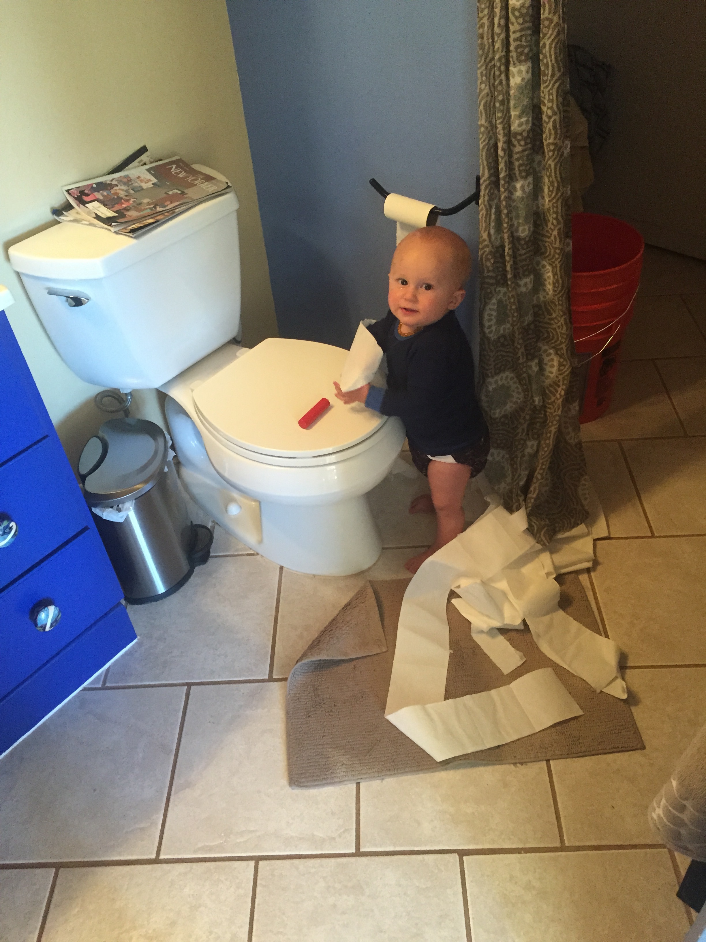 Oh good...another mess. Here's the thing...there will ALWAYS be another mess. Embrace the mess. (Almost two years later...he STILL thinks the TP is the best thing going. Sigh) 