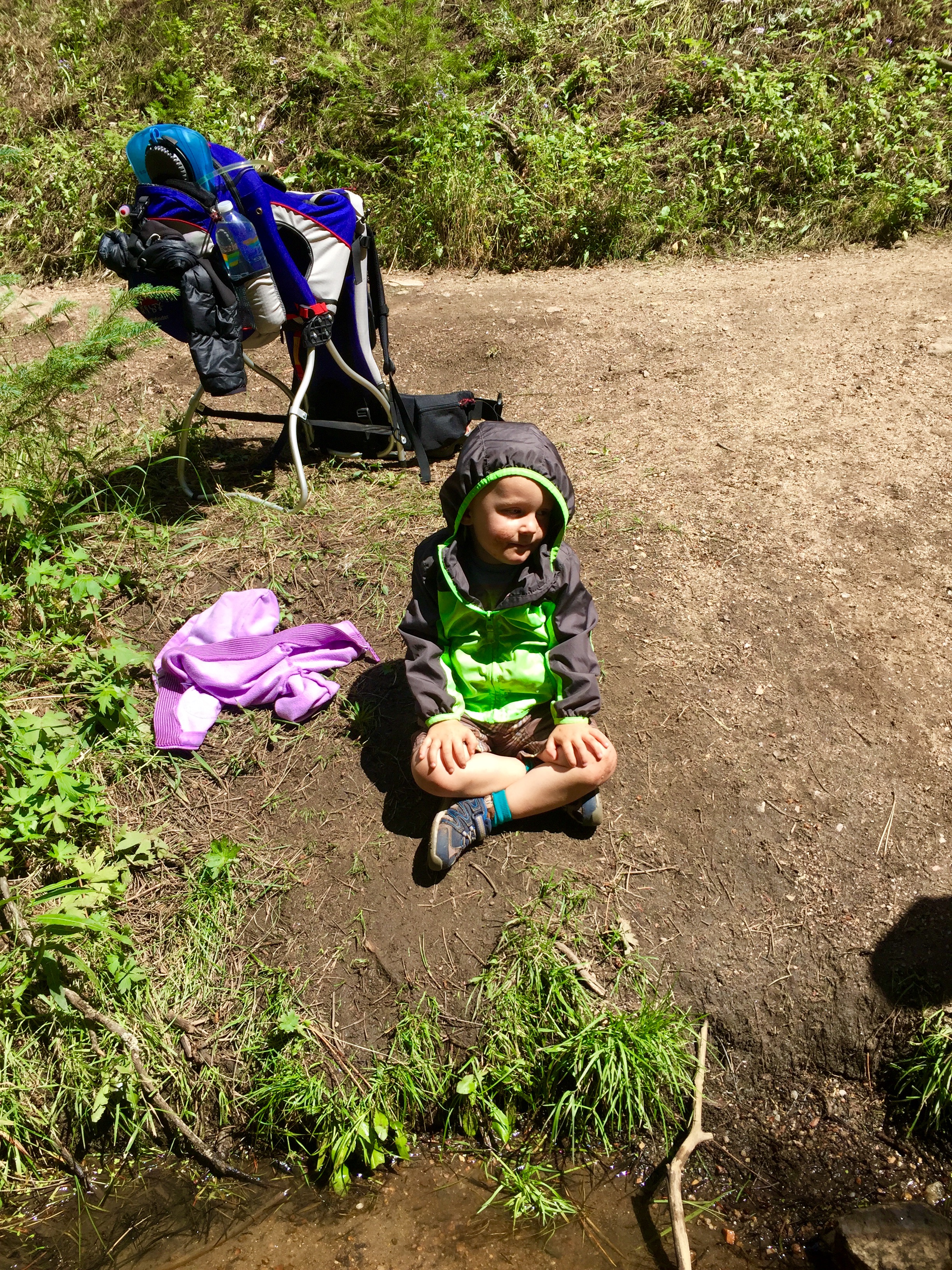 "I'm gonna sit here just quietly and watch the creek. Ok mama?"