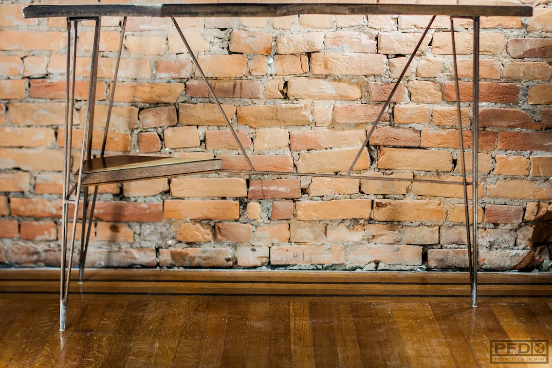 Walnut and Steel Minimal Desk