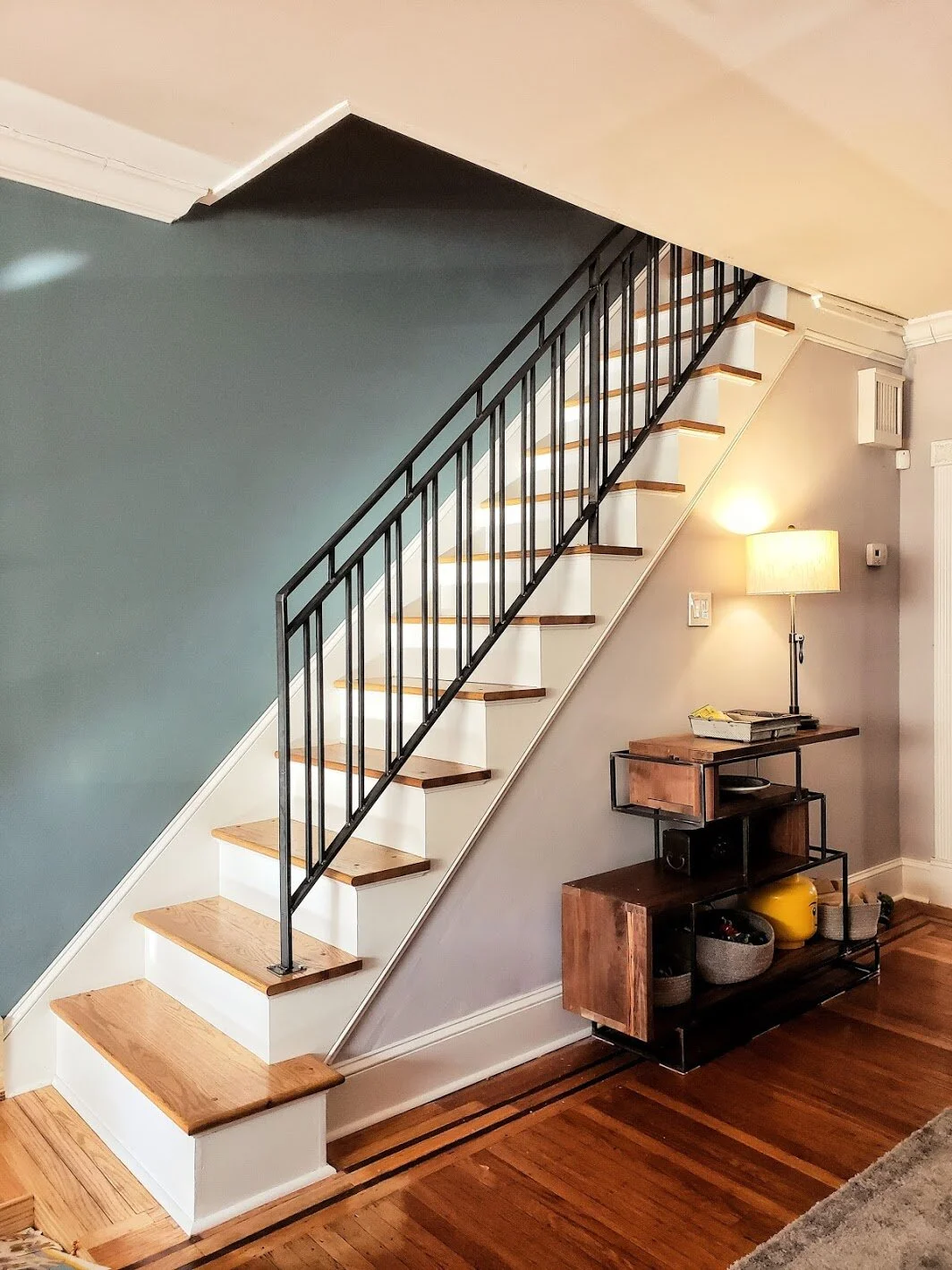  Moore St. Project/ Staircase rebuild and steel railing 