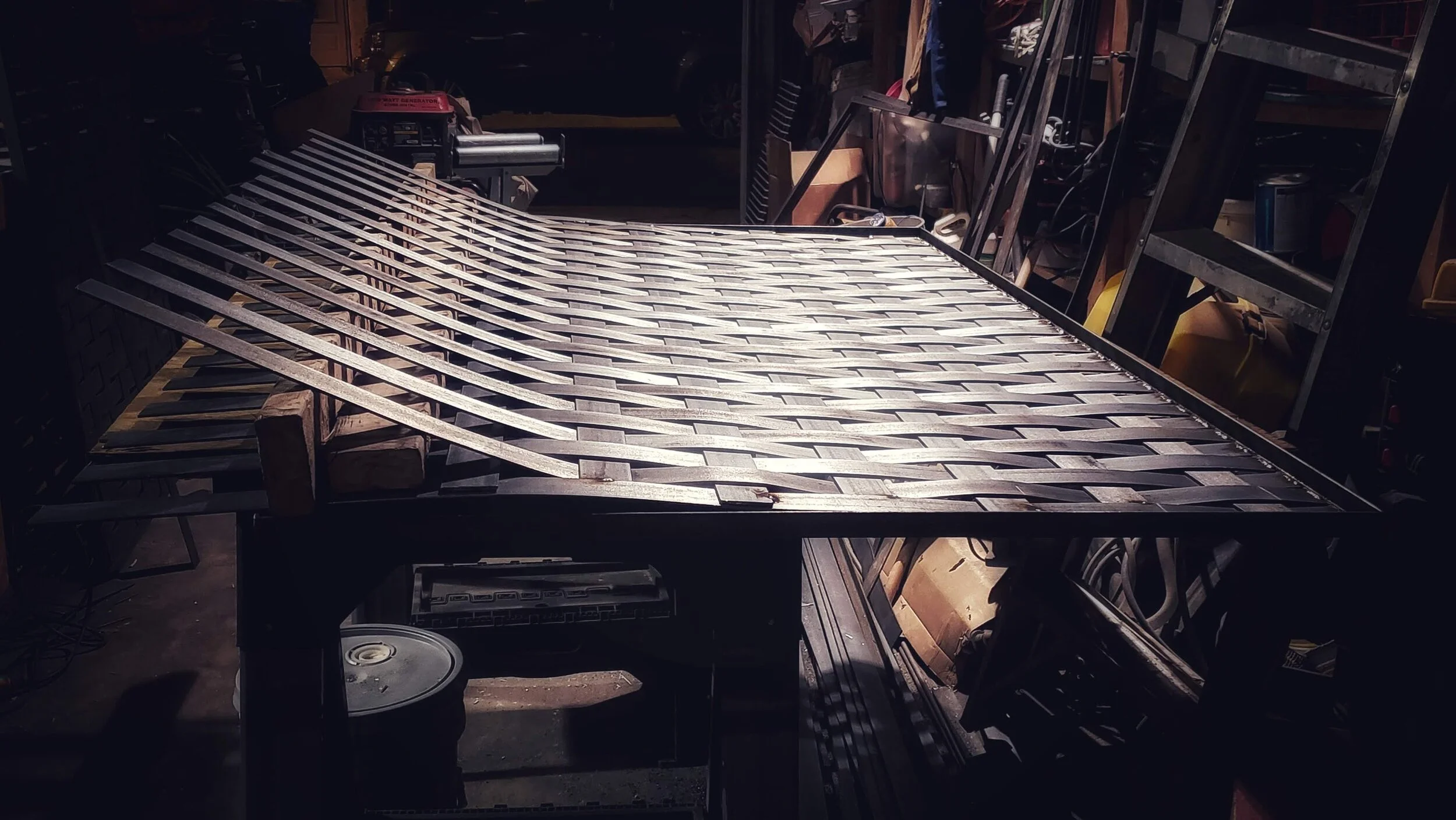 Process Shot/ Basket Woven  Steel Panels Montrose Street