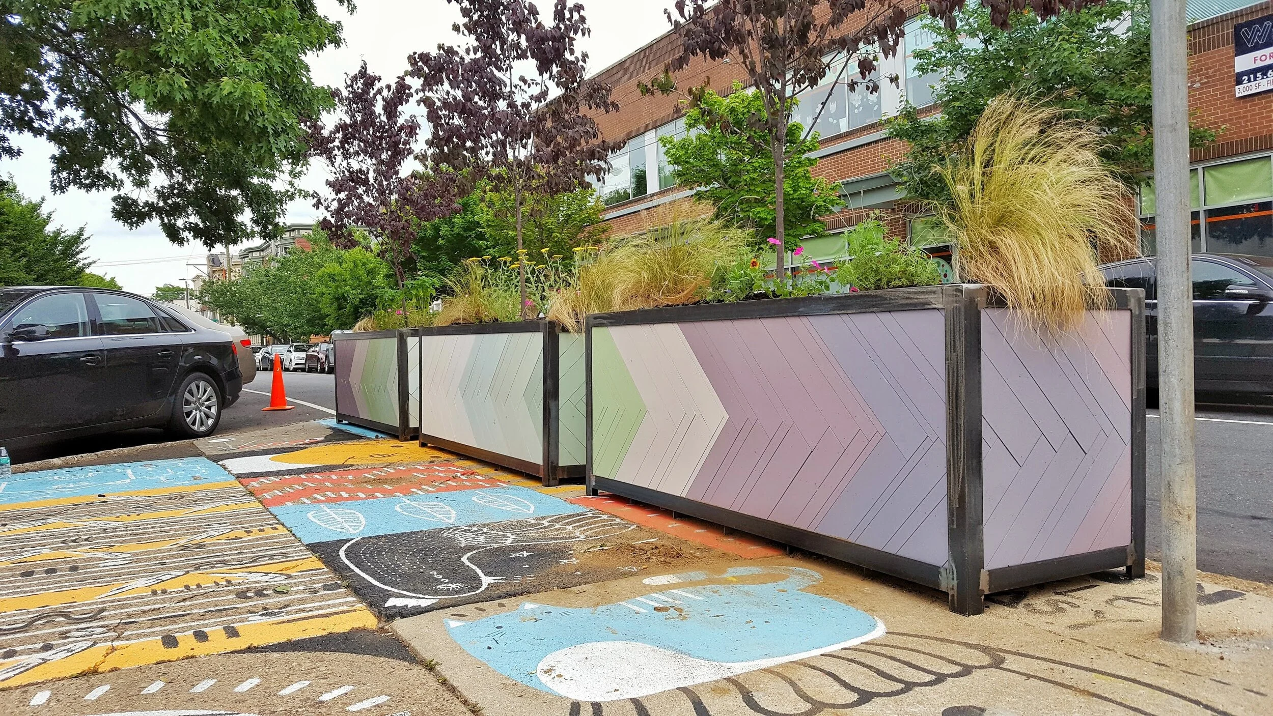 Monumental Planters Boxes with Built-in Reservoir/ Bainbridge green  
