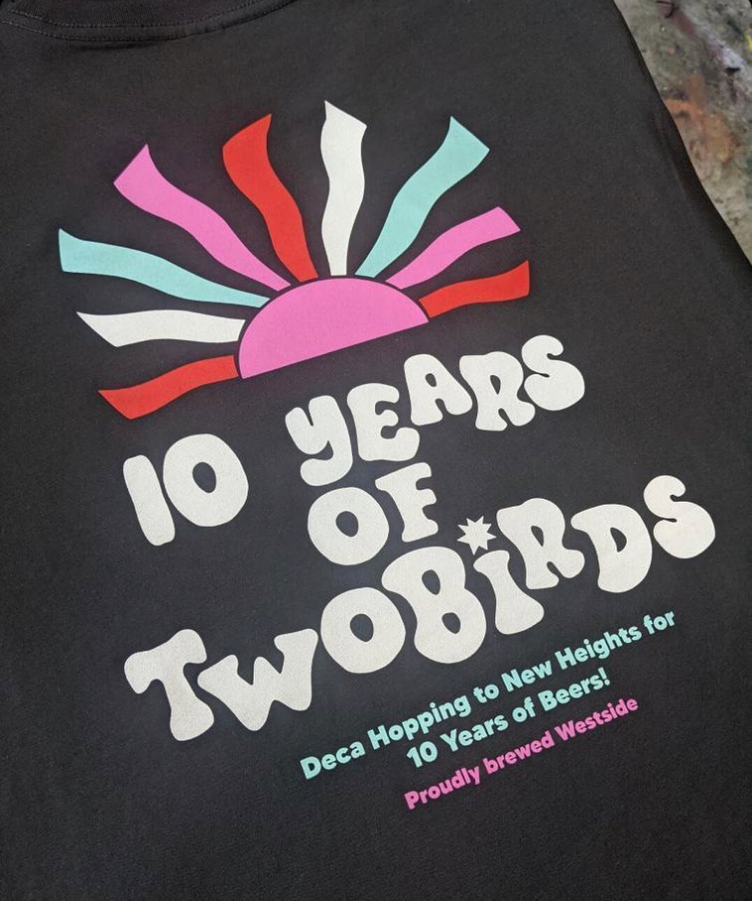 We love printing for breweries, here&rsquo;s one for @twobirdsbrewing to celebrate 10 years in the game! 🍻🍻

Contact us today for a quote:
📧 info@highteescreenprinting.com.au 
☎️ 0492 955 852
🌎 www.highteescreenprinting.com.au 

#highteescreenpri