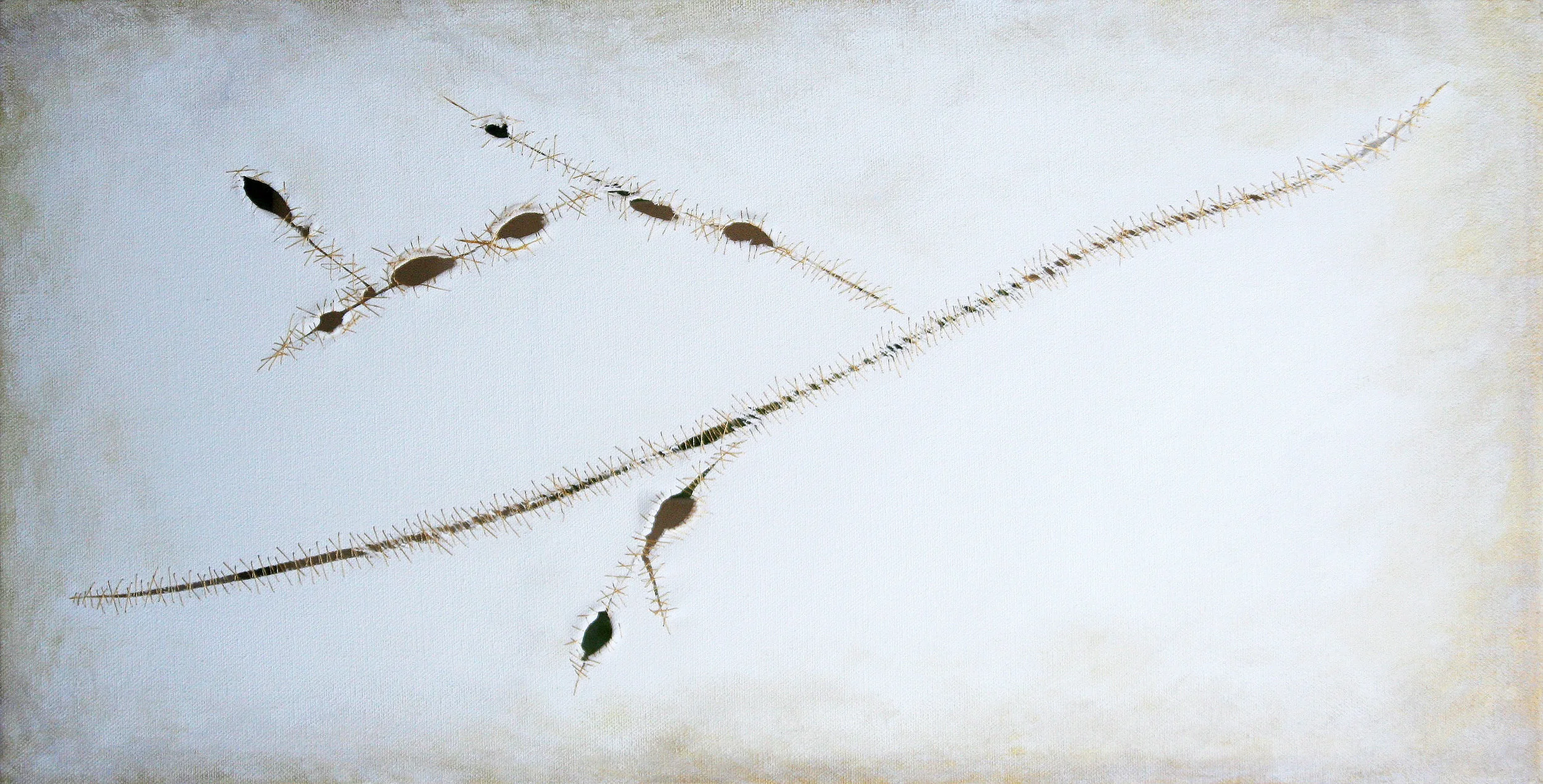 Mend | acrylic, thread on canvas | 12 x 24 | sold