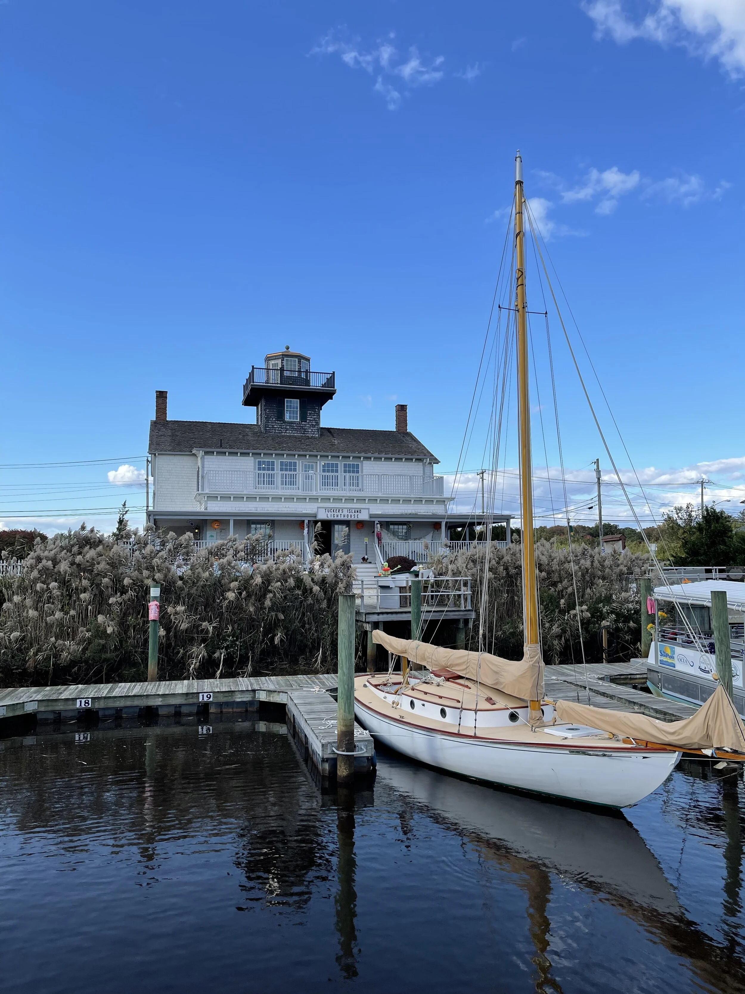 Exterior shot of the main lighthouse building and museum