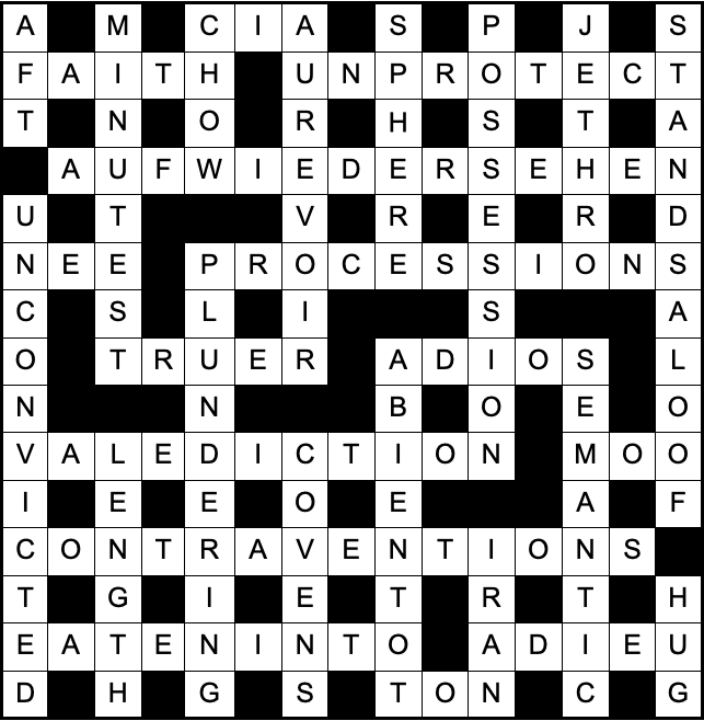 Last Week’s Crossword Answers