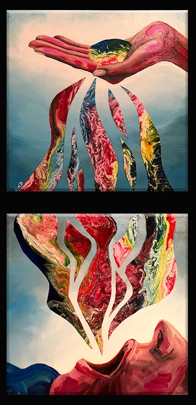 click for full image mixed media on canvas