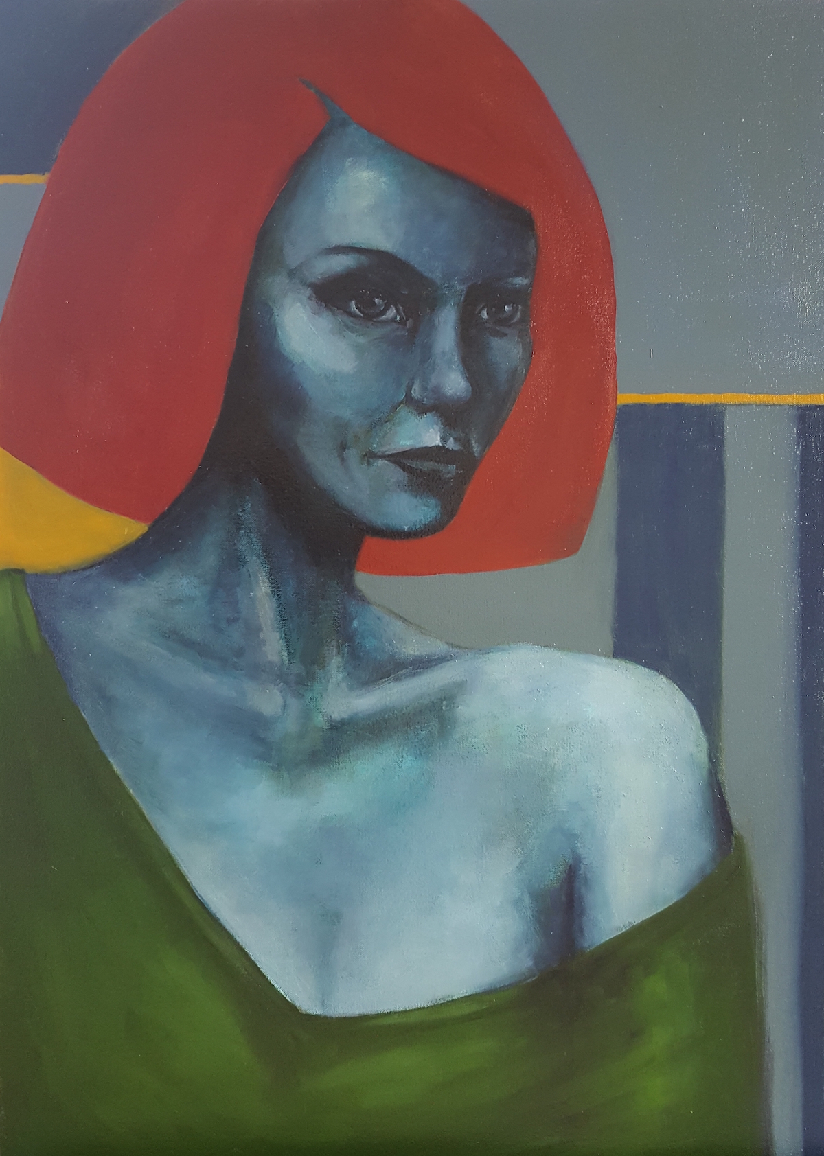 Blue woman. Pastels, acrylics & oils on canvas. 51 x 71cm.jpg