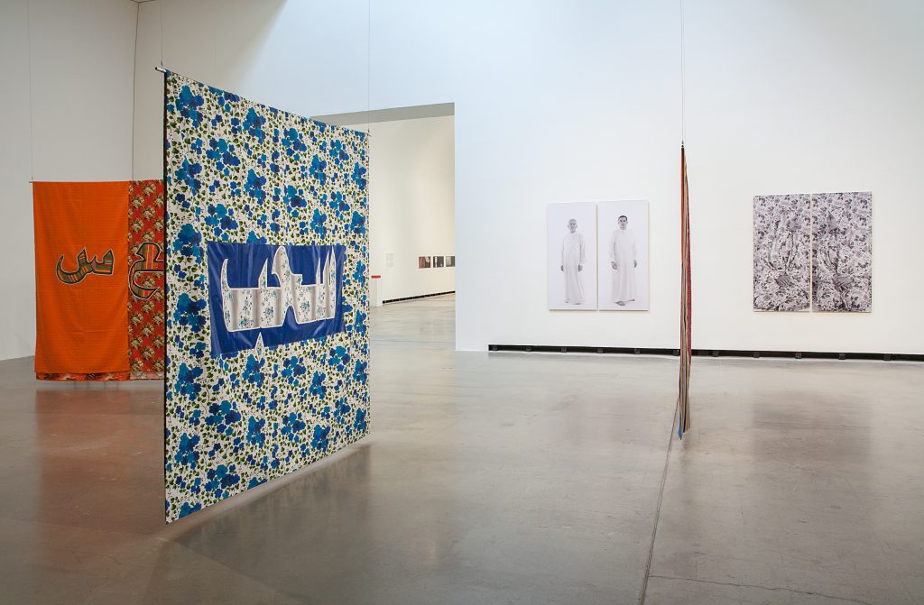  Exhibition view with works from Sama Alshaibi and Mounira Al Solh, photo by Hans Schroeder 