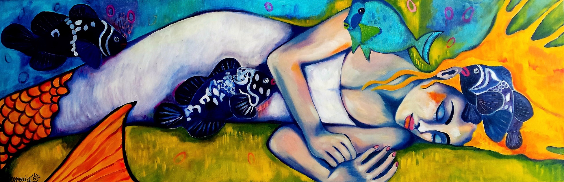 Mermaid sleeping. 50x150x2cm..jpg