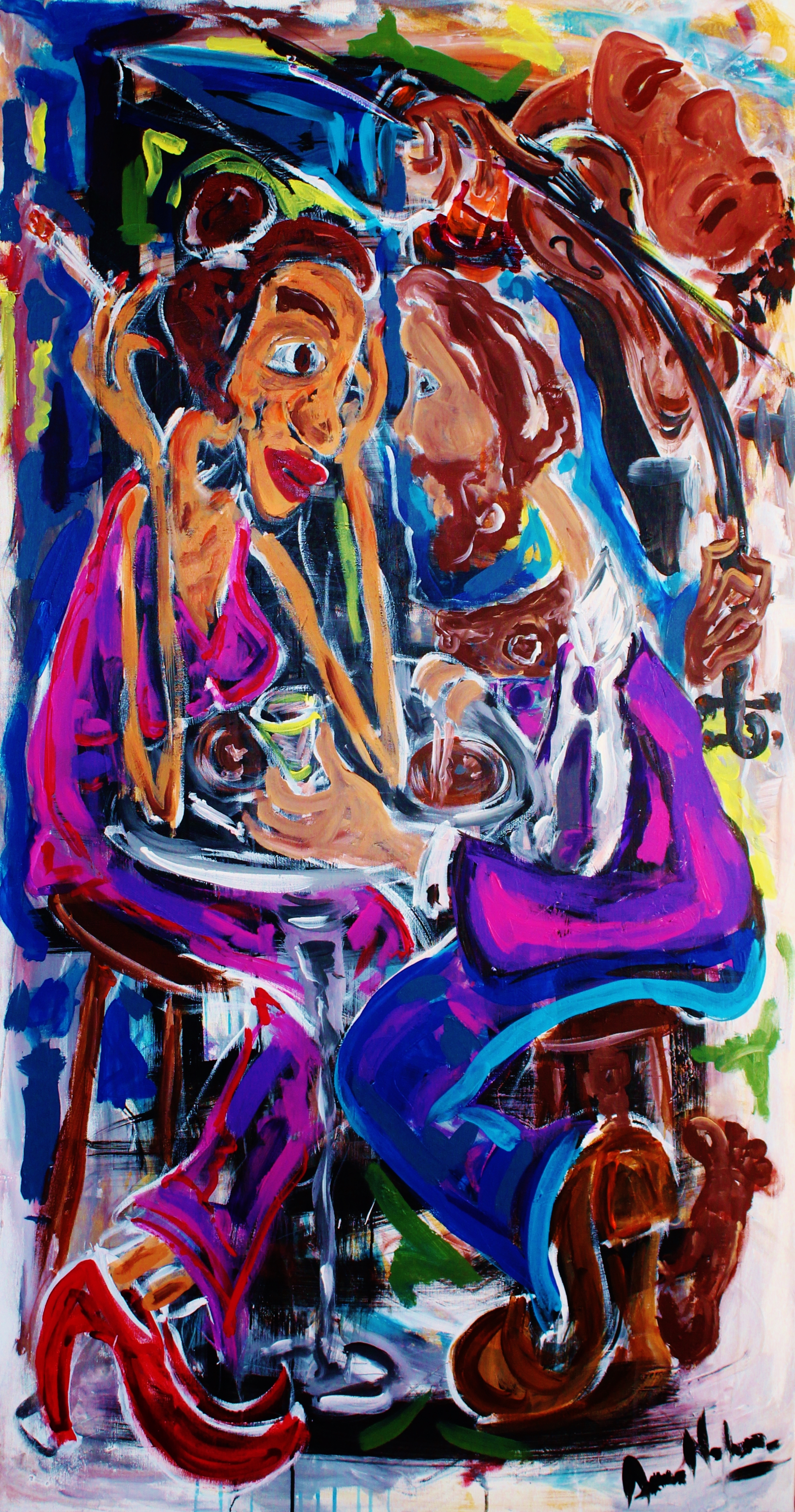 A romantic dinner and its clichés Acrylic on Canvas 80x150cm.JPG