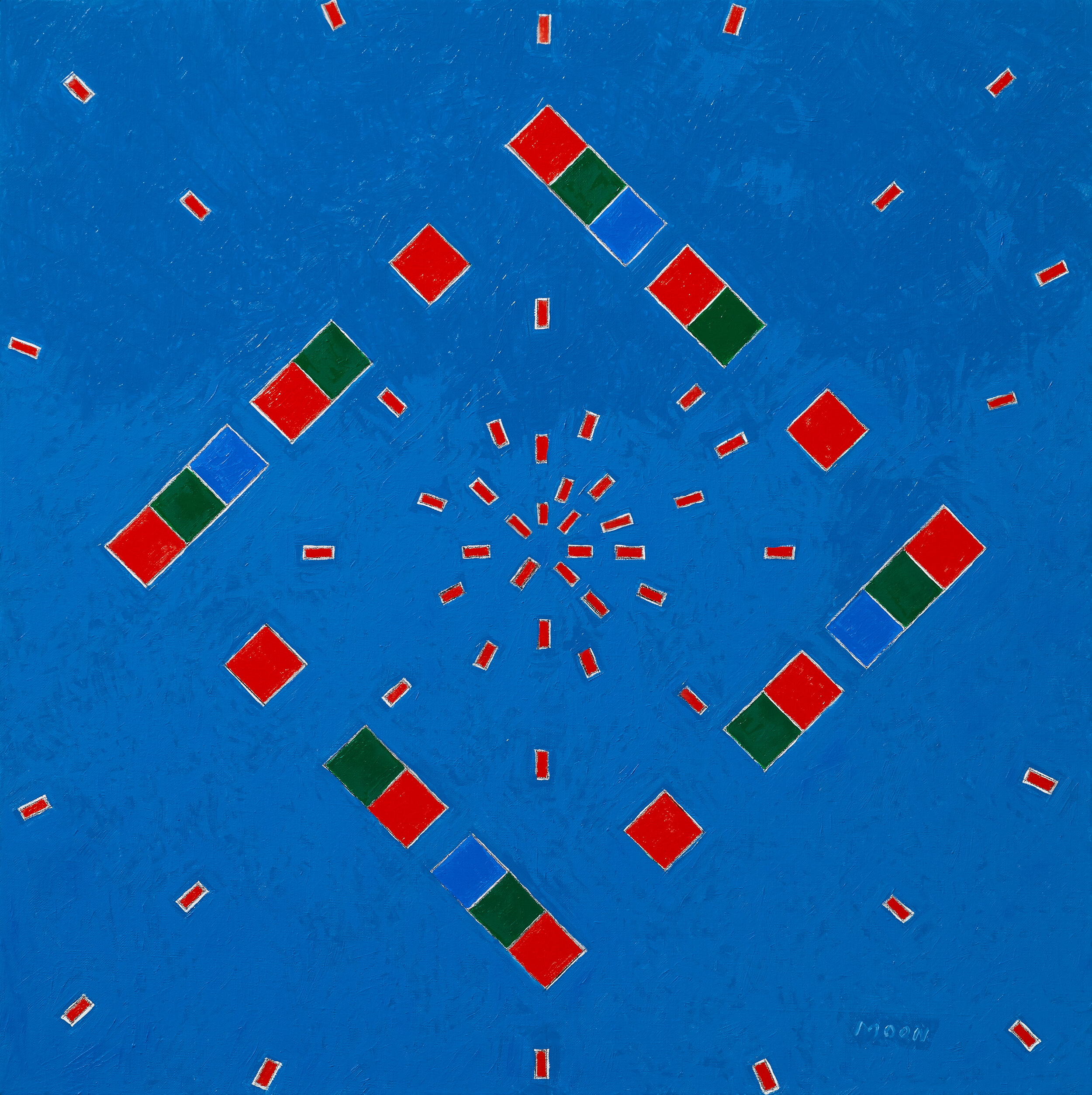 Composition of red green blue 003 Oil on canvas 80x80(cm) 2019.jpg